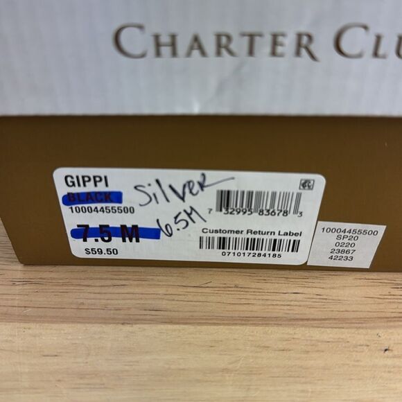 Charter Club Gippi Silver Sparkle Wedge Sandals size 6.5M - Picture 13 of 13